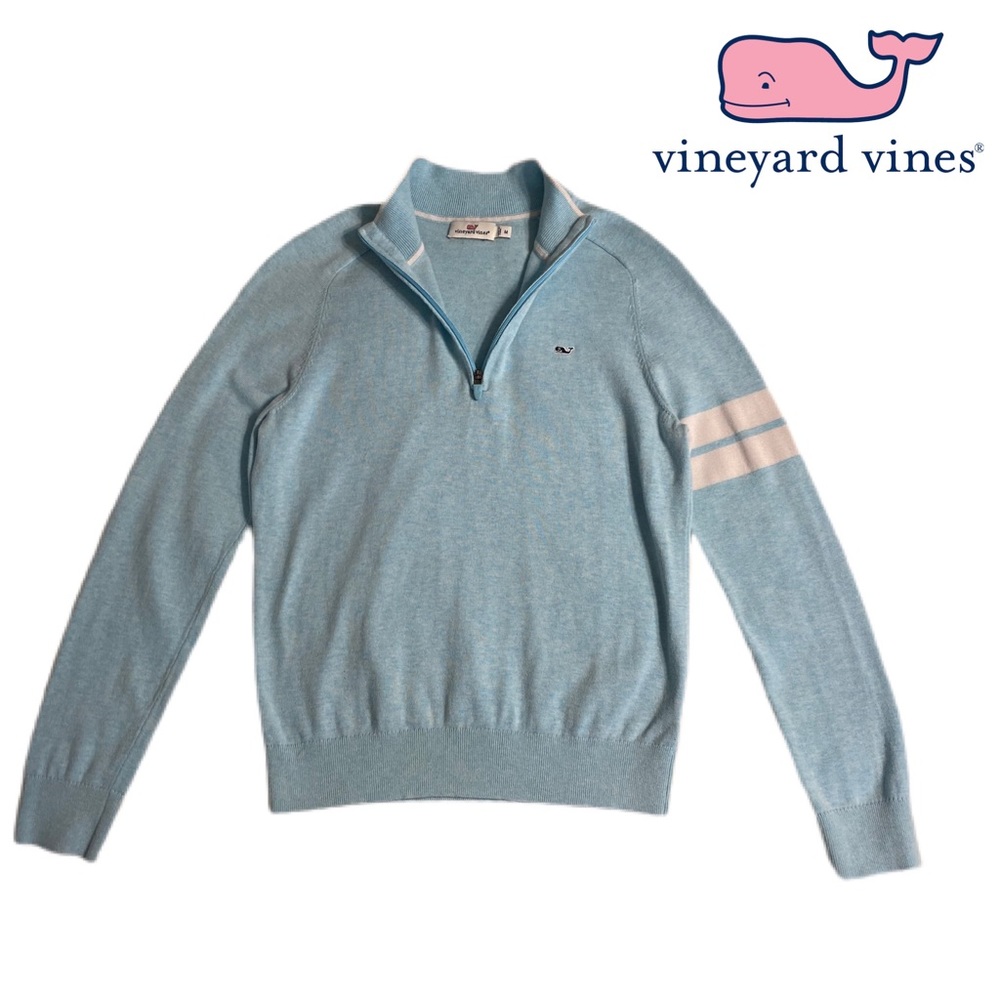 Vineyard Vines Blue 1/4 Zip Pullover Sweater